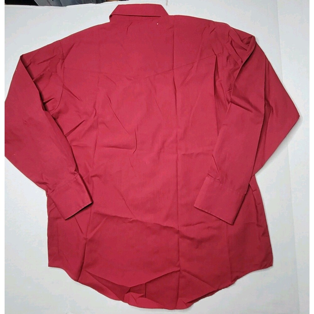 Plains Western Wear Men Large Maroon Red Long Sleeve Pearl Snap Front Cowboy - Picture 10 of 10